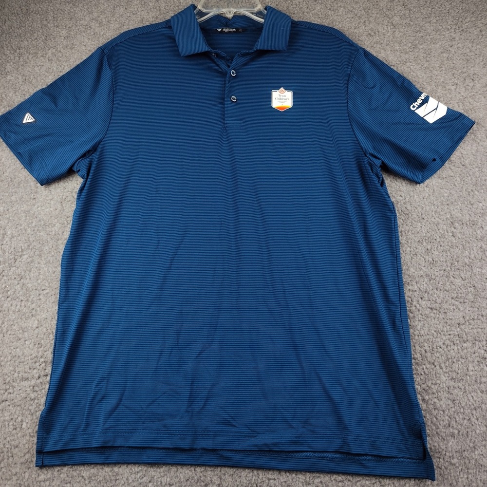 Texas Children's Houston Open Polo Mens Large Blue Golf PGA Tour Levelwear EUC